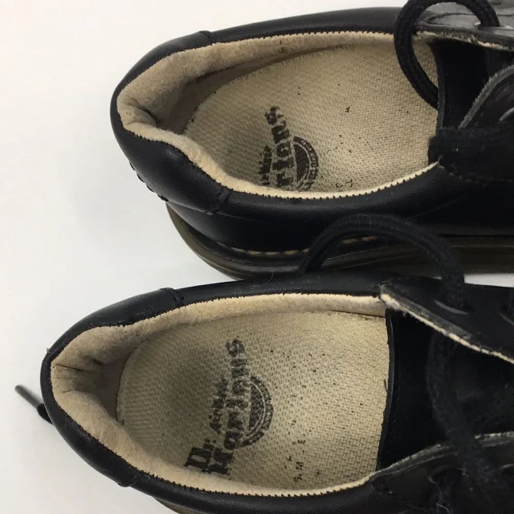 Vintage Dr. Martens Air Wair Lace Up Strong Leather Oxford Shoes Black 8A58 Sz 5 - Picture 13 of 16